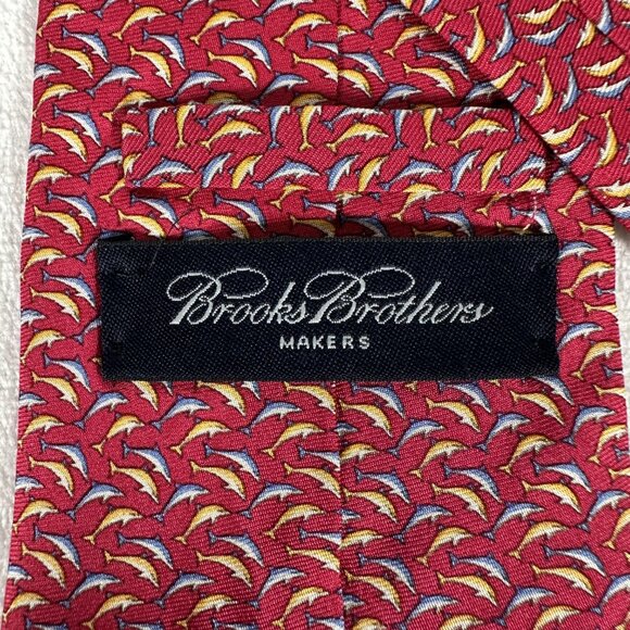 Brooks Brothers Makers Men Tie Silk Made in USA Printed in Italy W 3 7/8 L 59.5 - Picture 5 of 9